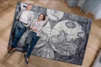 Dywan nowoczesny do salonu MAPA ŚWIATA ALFA