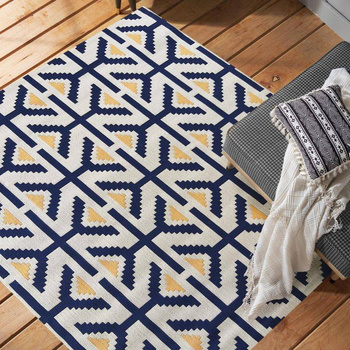 Dywan sznurkowy jednostronny PIKSEL Beżowo-Granatowy 01 PATIO