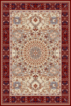 Dywan klasyczny do salonu Dywilan WIEDEŃSKI Beżowo Czerwony RICH