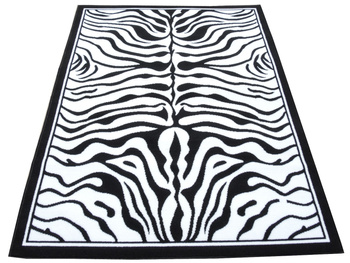 Dywan nowoczesny do salonu ZEBRA NOWA Czerń Biel ALFA