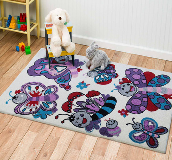 Dywan dziecięcy MOTYLKI HAPPY Kremowy 03s BELLA KIDS