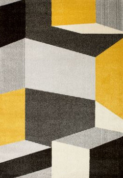 Dywan nowoczesny do salonu WERONA Szaro Żółty LARIS