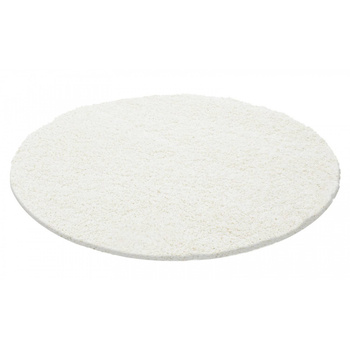 Dywan do salonu, sypialni Shaggy Jednokolorowy Krem Koło DREAMER