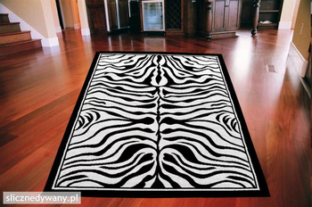 Dywan nowoczesny do salonu ZEBRA Czerń Biel ALFA