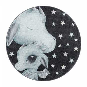 Dywan dziecięcy SMOCZA MIŁOŚĆ Turkusowy koło FANY