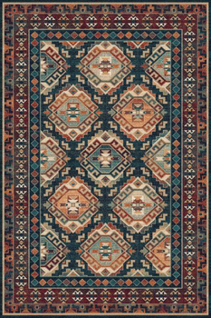 Dywan wełniany do salonu Agnella TRIBE 1.0/8 Szmaragd REGIUS