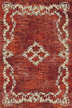 Dywan wełniany do salonu Agnella ROZO 1.0/6 Bordo Czerwony REGIUS