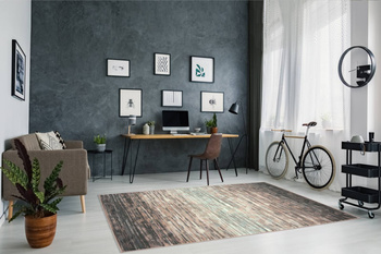 Dywan młodzieżowy do salonu OMBRE Szary Róż ALFA