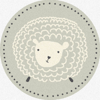 Dywan wełniany dla dzieci Agnella SHEEP Popielaty Koło ISFAHAN M
