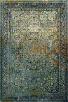 Dywan wełniany klasyczny do salonu Dywilan MAMLUK Dark Blue Kwadrat OMEGA