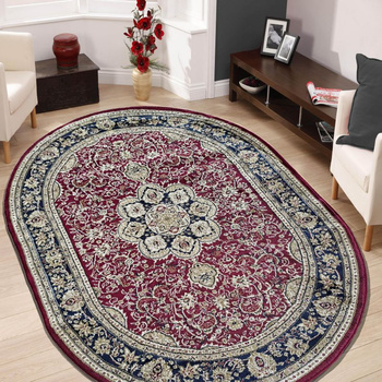 Dywan klasyczny do salonu TURYN Bordowy Owal 03 N EXCLUSIVE