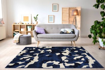 Dywan młodzieżowy do salonu MORO Granat ALFA