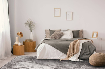 Dywan wełniany do salonu KENIOS Szary NATURAL