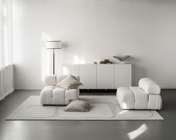 Dywan wełniany do salonu Agnella ORGANICA Jasny Szary MORPHIC