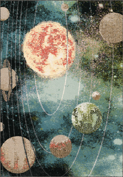 Dywan dla dzieci Agnella Planety SONCE Lazur Niebieski FUNKY