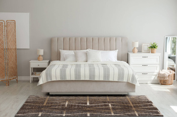 Dywan wełniany do salonu Agnella TANGE Blue Shade Brązowy TEMPO