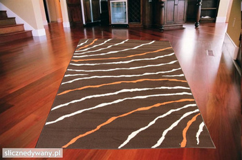 Dywan do salonu nowoczesny Stream Brąz Pomarańcz ALFA