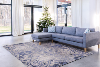 Dywan wełniany do salonu Agnella PABLA Niebieski OPAL