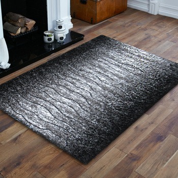 Dywan do salonu Shaggy Lines 01 Szary HAMPTONS