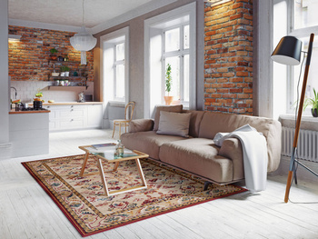 Dywan wełniany do salonu MEKA Ciemny Beż ISFAHAN