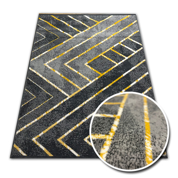 Dywan nowoczesny do salonu ARTO DEKO Szaro Żółty ALFA NEW IDEA