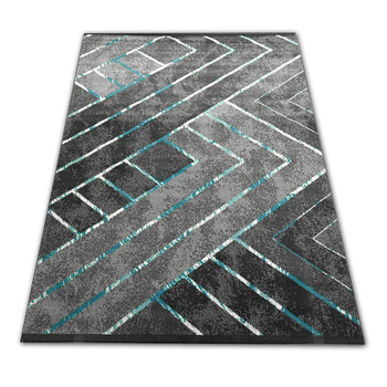 Dywan nowoczesny do salonu SONET Szaro Turkusowy ALFA NEW IDEA