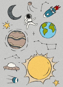 Dywan dla dzieci Agnella COSMIC Szary FUNKY