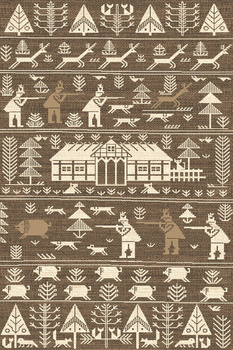 Dywan wełniany do salonu Agnella POLOWANIE Beżowy FOLK