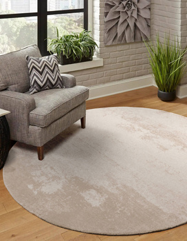 Dywan wełniany do salonu Agnella BRAN Biały KOŁO CALISIA