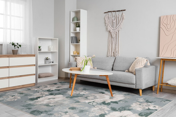 Dywan nowoczesny do salonu Agnella FD FLORO Zielony Miętowy SENSI