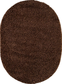 Dywan nowoczesny do salonu Shaggy Owal Brązowy SIMBA