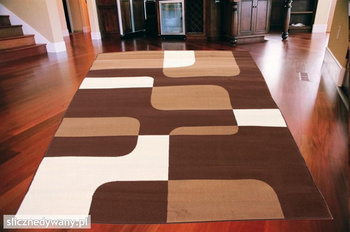 Dywan do salonu Labiryntos Brąz ALFA