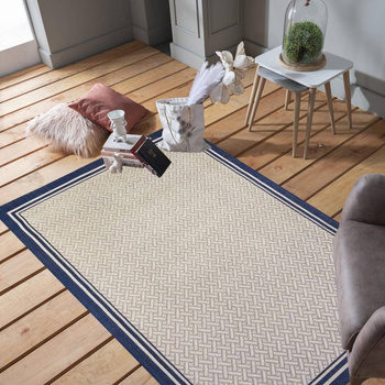 Dywan sznurkowy jednostronny SIATKA Beżowo-Granatowy 25 PATIO