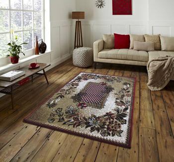 Dywan klasyczny do salonu Samson BCF Alfa 01 Czerwony