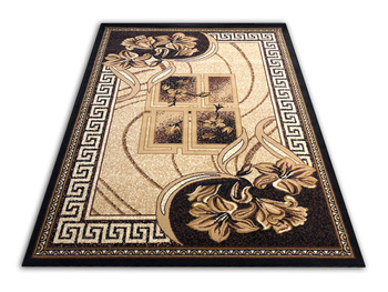 Dywan nowoczesny do salonu KWIAT Beżowo - Brązowy ALFA SIN