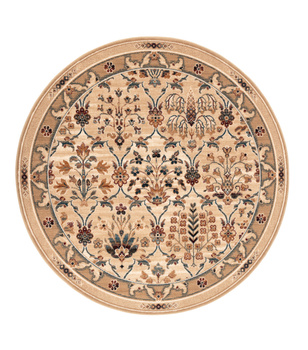 Dywan wełniany do salonu AMARA Jasny Beż Koło ISFAHAN