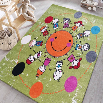Dywan dziecięcy dla dzieci WESOŁA ZIEMIA 117 Zielony BELLA Kids