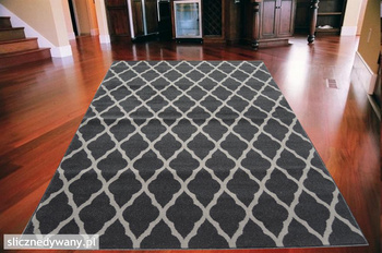 Dywan nowoczesny do salonu MAROKO Czerń Popiel ALFA