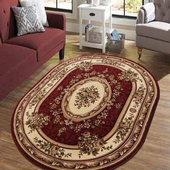 Dywan klasyczny do salonu ROZETA Bordowy Owal 04 EXCLUSIVE