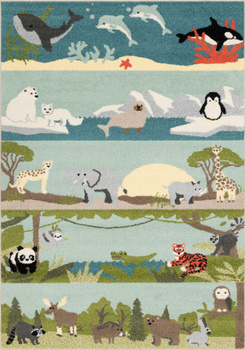 Dywan dla dzieci Agnella ANIMALI Miętowy FUNKY TOP