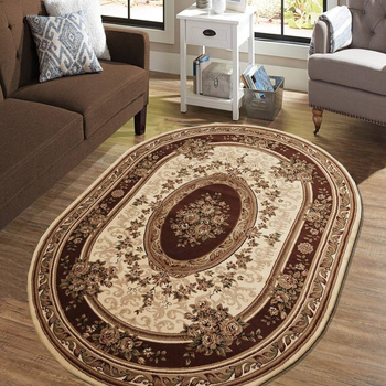 Dywan klasyczny do salonu ROZETA Brązowy Owal 04 EXCLUSIVE