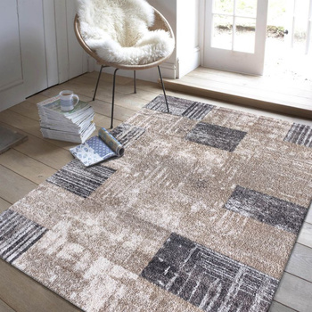 Dywan nowoczesny do salonu PARKETT 24 Brązowy PANAMERO