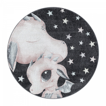 Dywan dziecięcy SMOCZA MIŁOŚĆ Różowy koło FANY