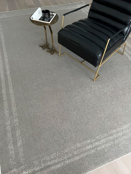 Dywan wełniany do salonu Agnella GRID RIM Antracytowy CALISIA M