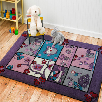 Dywan dziecięcy DOMEK SOWY Fioletowy 04 BELLA KIDS