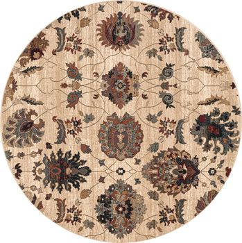 Dywan wełniany do salonu Dywilan LATICA Kremowy Koło OMEGA
