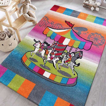 Dywan dziecięcy dla dzieci KATARYNKA KARUZELA 116 Różowy BELLA Kids