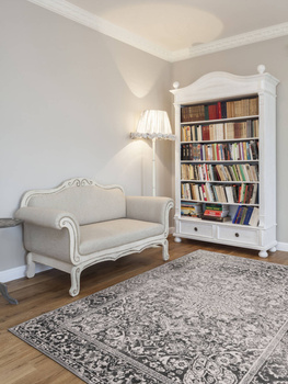 Dywan klasyczny do salonu Agnella FD MAERA Granit Ciemno Szary SENSI