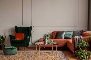 Dywan wełniany do salonu DAMORE Miedziany DIAMOND